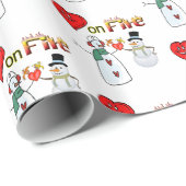 Valentijnsdag Wrapping Papier Hartvuur Sneeuwman (Rol Hoek)