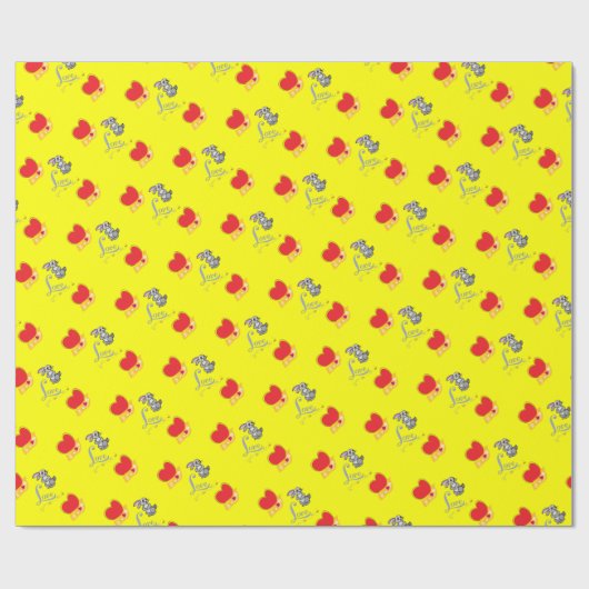 Valentijnsdag Wrapping Papier Konijntje Roze Konij (Vlak)