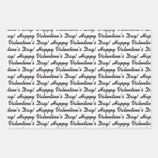 Valentijnsdag X O X O zwart wit Inpakpapier Vel (Voorkant 3)