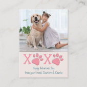 Valentijnsdag XOXO Pet Dog Foto Klaslokaal Kinder Notitiekaartje (Voorkant)