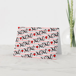Valentijnsdag, XOXO Red Black White Design Feestdagen Kaart