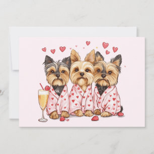 Valentijnsdag Yorkie Dogs Feestdagenkaart