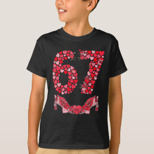 Valentijnsdag Zes Zeven 67 Grappige Meme 6 7 Valen T-shirt