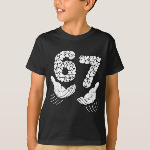 Valentijnsdag Zes Zeven 6 7 Meme Hand Hart 67 Mij T-shirt