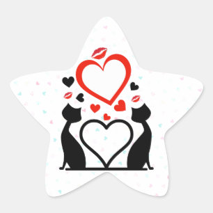 Valentijnsdag zijn Pew Pew Ster Sticker