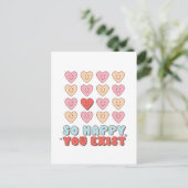 Valentijnsdag Zo Gelukkig Dat Je Bestaat Briefkaart (Staand voorkant)