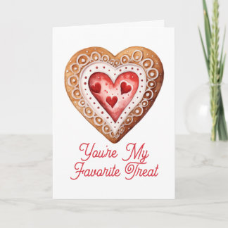 Valentijnsdag Zoete Koek Hart Favoriete Traktatie Feestdagen Kaart