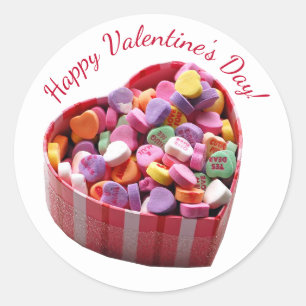 Valentijnsdag Zoete Snoep Hartjes Ronde Sticker