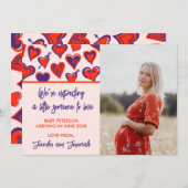 Valentijnsdag Zwangerschap Aankondiging kaarten ro (Voorkant / Achterkant)