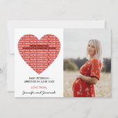 Valentijnsdag zwangerschapsaankondiging groot hart aankondiging (Voorkant)