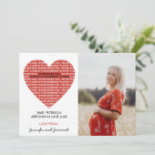 Valentijnsdag zwangerschapsaankondiging groot hart aankondiging (Staand voorkant)