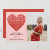 Valentijnsdag zwangerschapsaankondiging rood roze aankondiging (Voorkant / Achterkant)