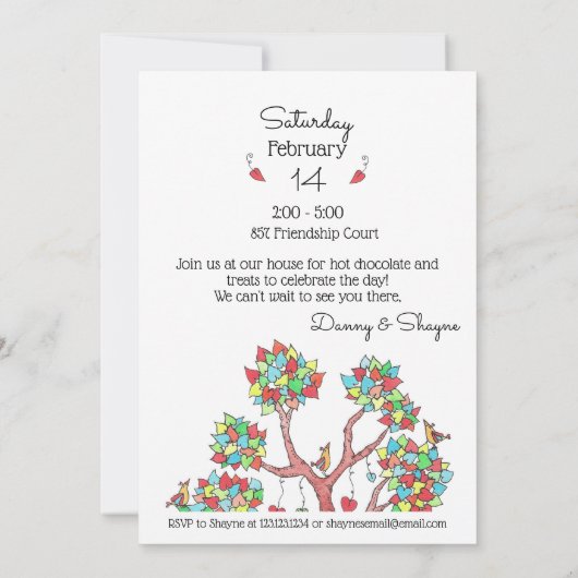 Valentijnsdagfeest Kaart (Achterkant)