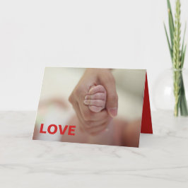 VALENTIJNSDAGKAART MET HANDEN VAN OUDER EN KIND FEESTDAGEN KAART