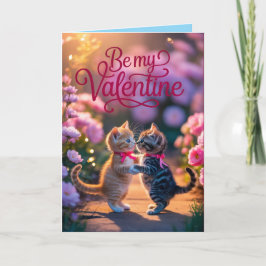 Valentijnsdagkaart met tabby poesje feestdagen kaart