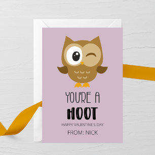 Valentijnsdagkaart voor kinderen met de tekst 'You Notitiekaartje