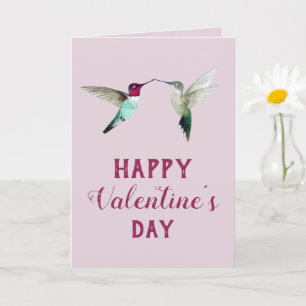 Valentijnsdagkaart voor kolibries kaart