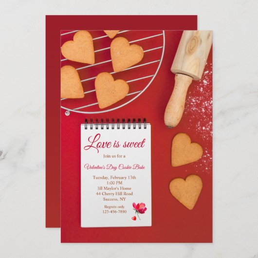 Valentijnsdagkoekjes Kaart (Voorkant / Achterkant)