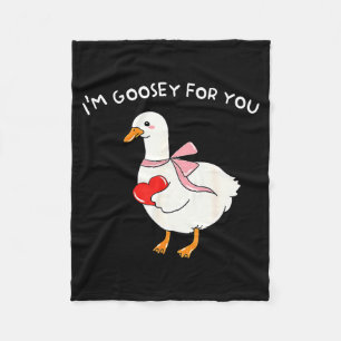 Valentijnsdomme Gans Ik ben Goosey Voor Jou Eend V Fleece Deken