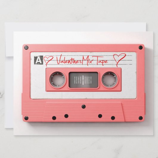Valentijnse audio-cassette Feestdagenkaart (Voorkant)