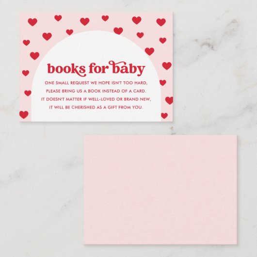 Valentijnse Baby shower Boeken voor Baby Informatiekaartje (Voorkant / Achterkant)