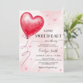 Valentijnse Baby shower uitnodiging (Staand voorkant)