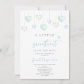 Valentijnse Baby showers Jongensuitnodiging Kaart (Voorkant)