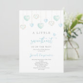 Valentijnse Baby showers Jongensuitnodiging Kaart (Staand voorkant)
