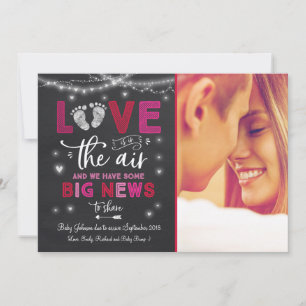 Valentijnse Baby Zwangerschap Feestdagenkaart