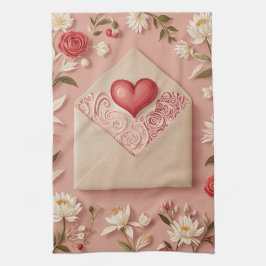 Valentijnse bloei theedoek