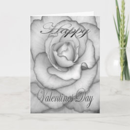 Valentijnse Bloem wit en zwart Feestdagen Kaart