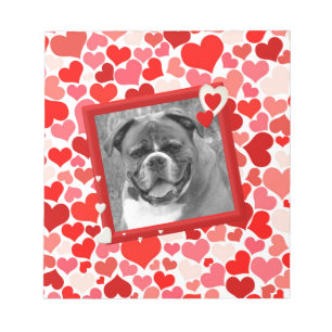 Valentijnse Boxer Dog Hearts Notitieblok