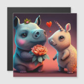 Valentijnse cartoon hippo (Voorkant / Achterkant)