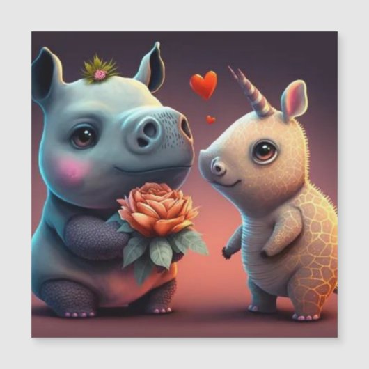 Valentijnse cartoon hippo (Voorkant)