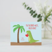 Valentijnse Dinosaur Class - T-Rex Feestdagenkaart (Staand voorkant)