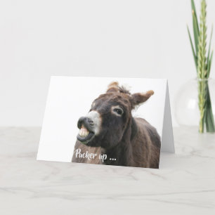 Valentijnse donorkaart met puckering Donkey Feestdagen Kaart