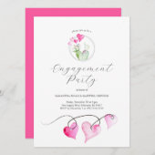 Valentijnse engagementspartij kaart (Voorkant / Achterkant)