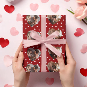 Valentijnse foto harten collage Gepersonaliseer Cadeaupapier