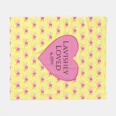 Valentijnse , GELUID Geel Hart Fleece Deken (Voorkant (Horizontaal))