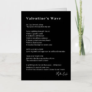 Valentijnse golf liefdesgedicht folie wenskaart