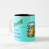 Valentijnse grappig Bierliefde Tweekleurige Koffiemok (Voorkant links)