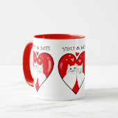 Valentijnse hart witte katten JIJ & IK Mok (Voorkant links)