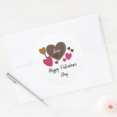 Valentijnse  Harten en Liefde Ronde Sticker (Envelop)