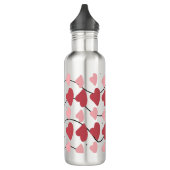 Valentijnse  Het Patroon van Doodles Stippen Waterfles (Links)