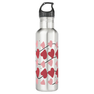 Valentijnse  Het Patroon van Doodles Stippen Waterfles