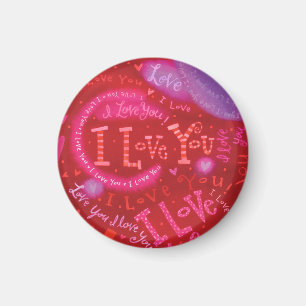 Valentijnse Horen Roze Rood I hou van Typografie Magneet