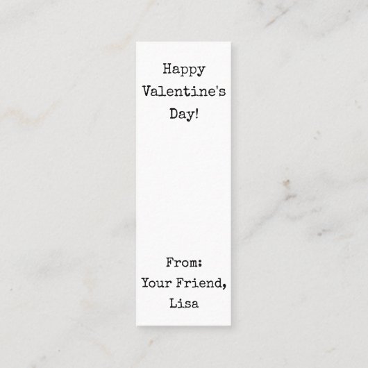 Valentijnse 'Je bent de beste!' miniBookmark Mini Visitekaartje (Achterkant)