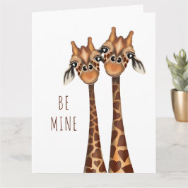 Valentijnse Kaart - 'Be Mine'-liefhebbende Giraffe