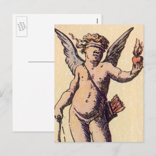 Valentijnse Kaart Cupido geblinddoekt,  Tarot (Voorkant / Achterkant)