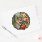  Valentijnse kerubben met hart Ronde Sticker (Envelop)